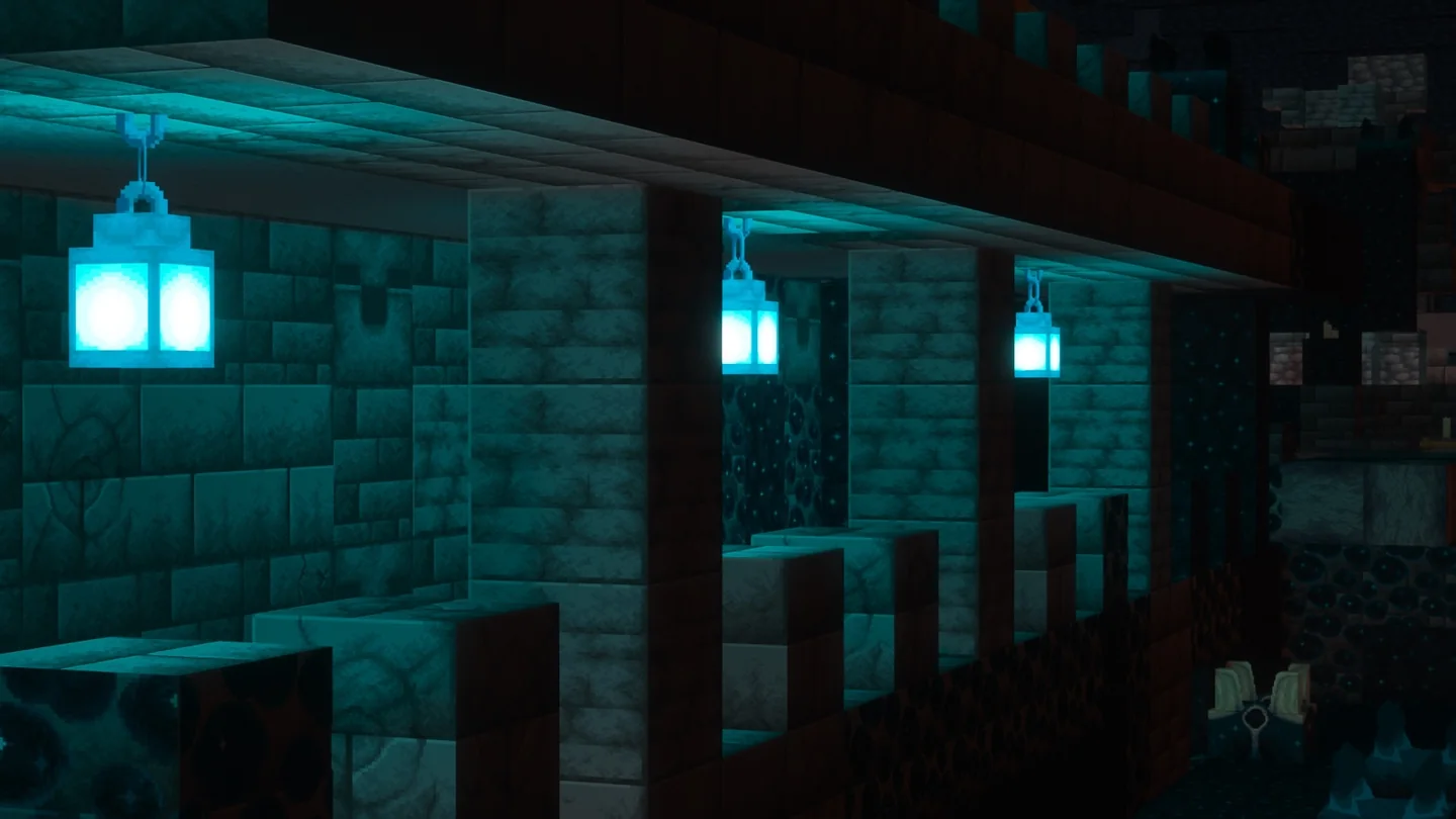 Intérieur bleu éclairé dans Pinegrove